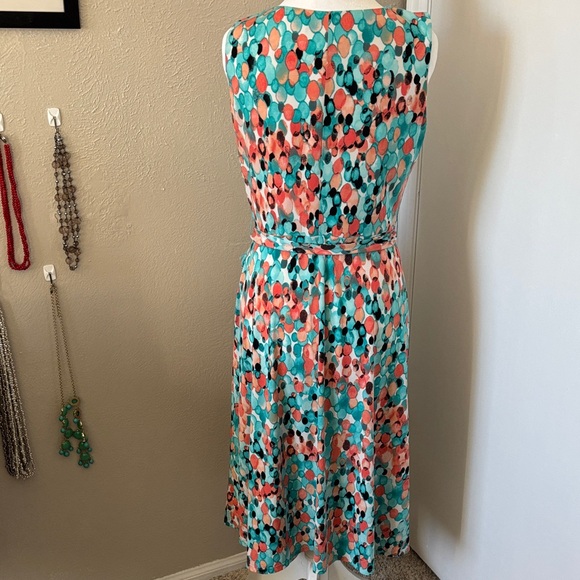 Copy Coral and Turquoise Sleeveless Dress size 4 - Picture 3 of 6